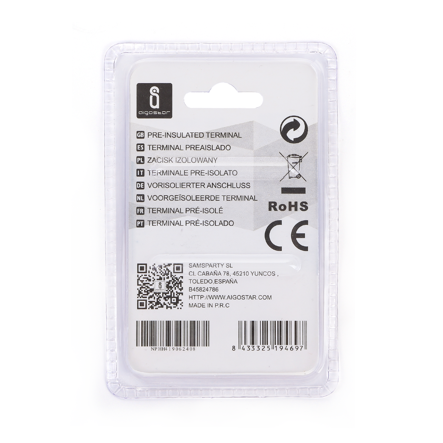 terminal preaislado RV5.5-6 amarillo (15 uds./blíster)
