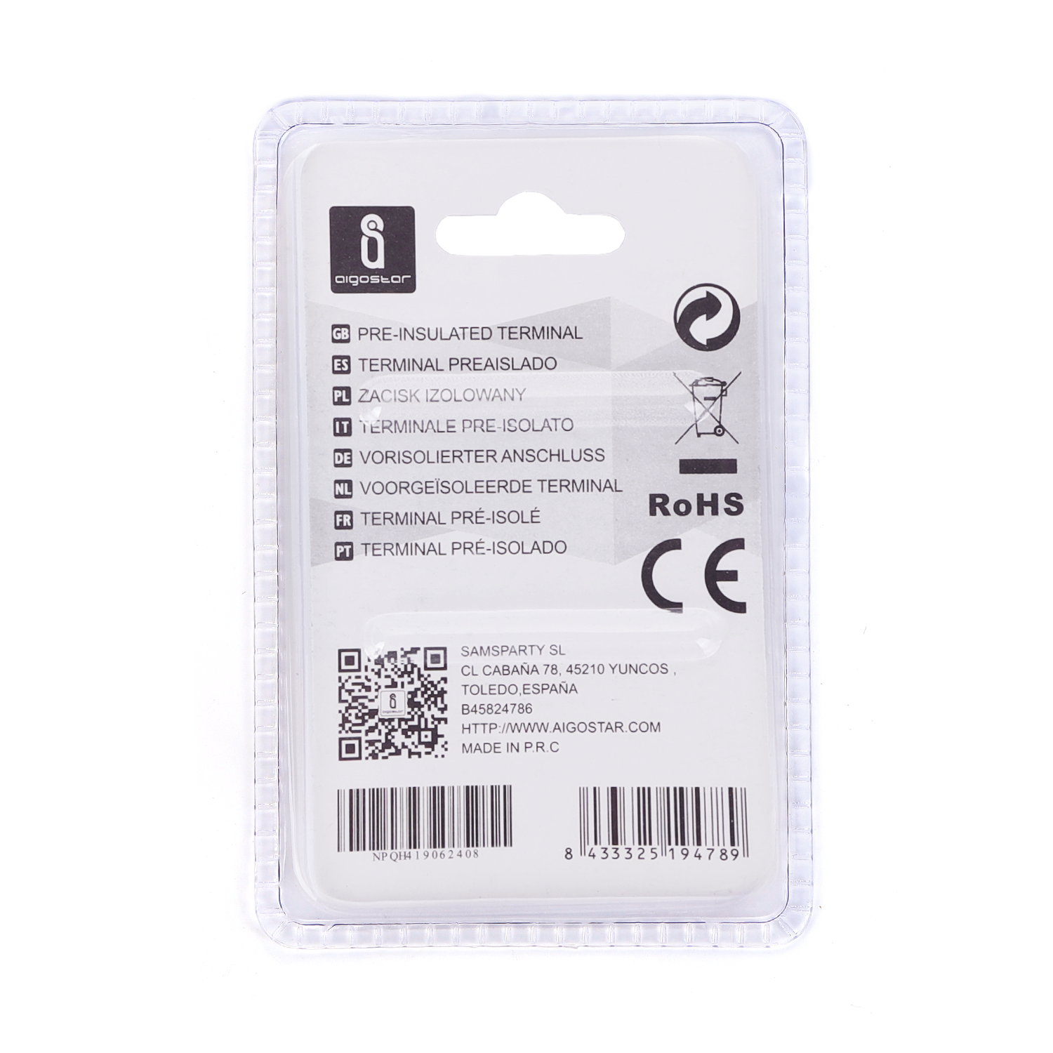 terminal preaislado SV2-6 amarillo (20 uds./blíster)