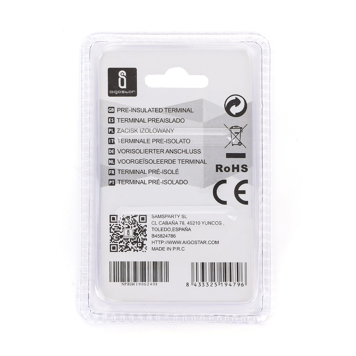 terminal preaislado SV2-6 rojo (20 uds./blíster)