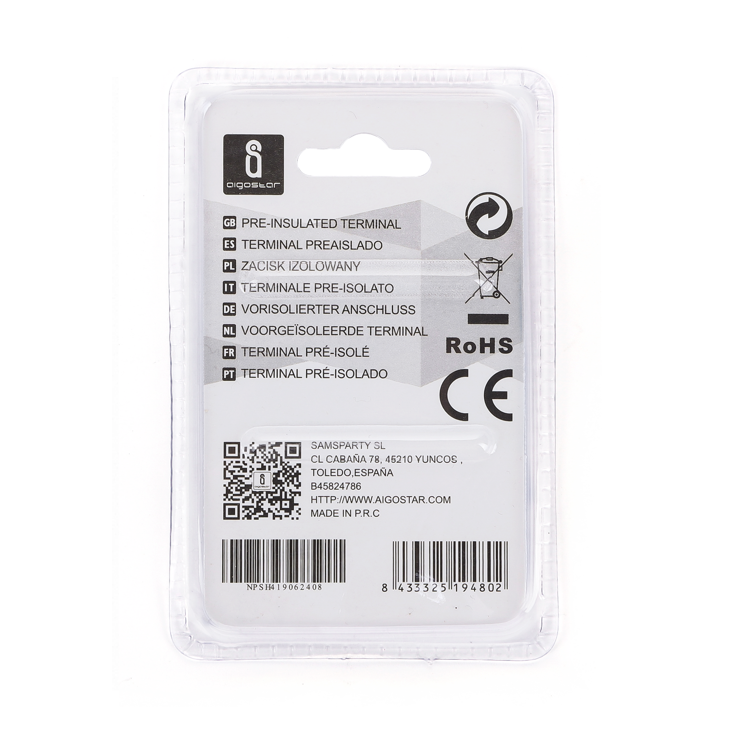 terminal preaislado SV5.5-6 negro (15 uds/blíster)