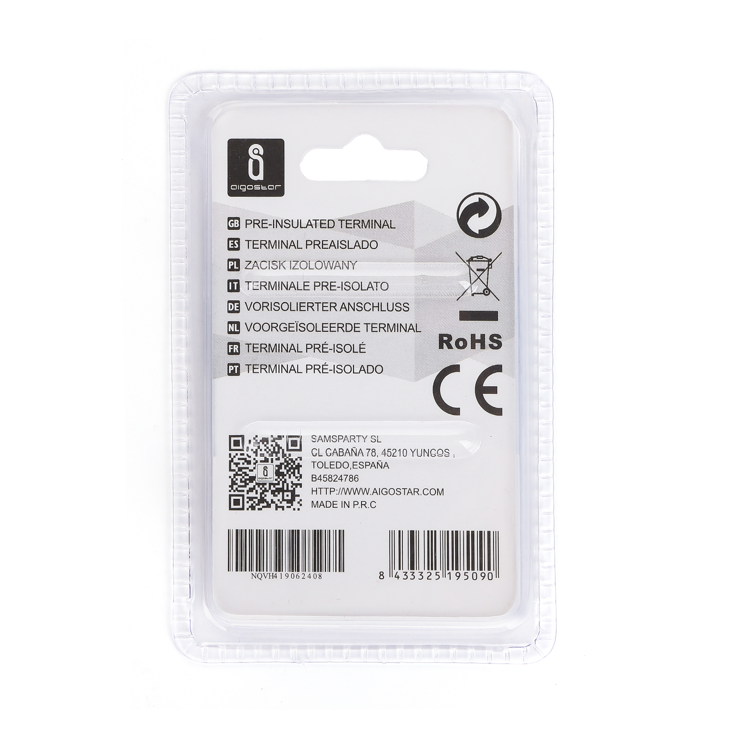 terminal preaislado BV5.5 azul (15 uds./blíster)