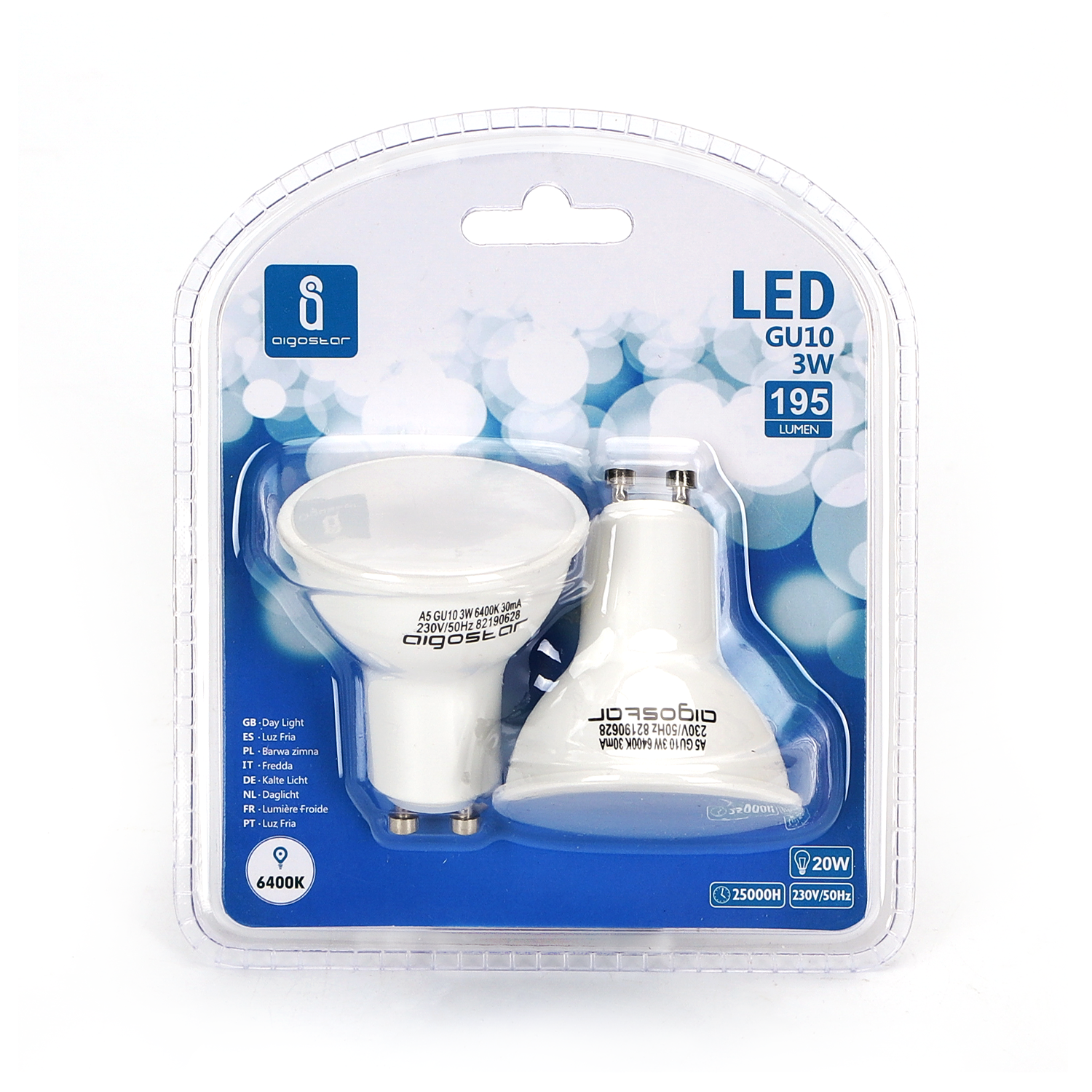 lED GU10 3W 6500K