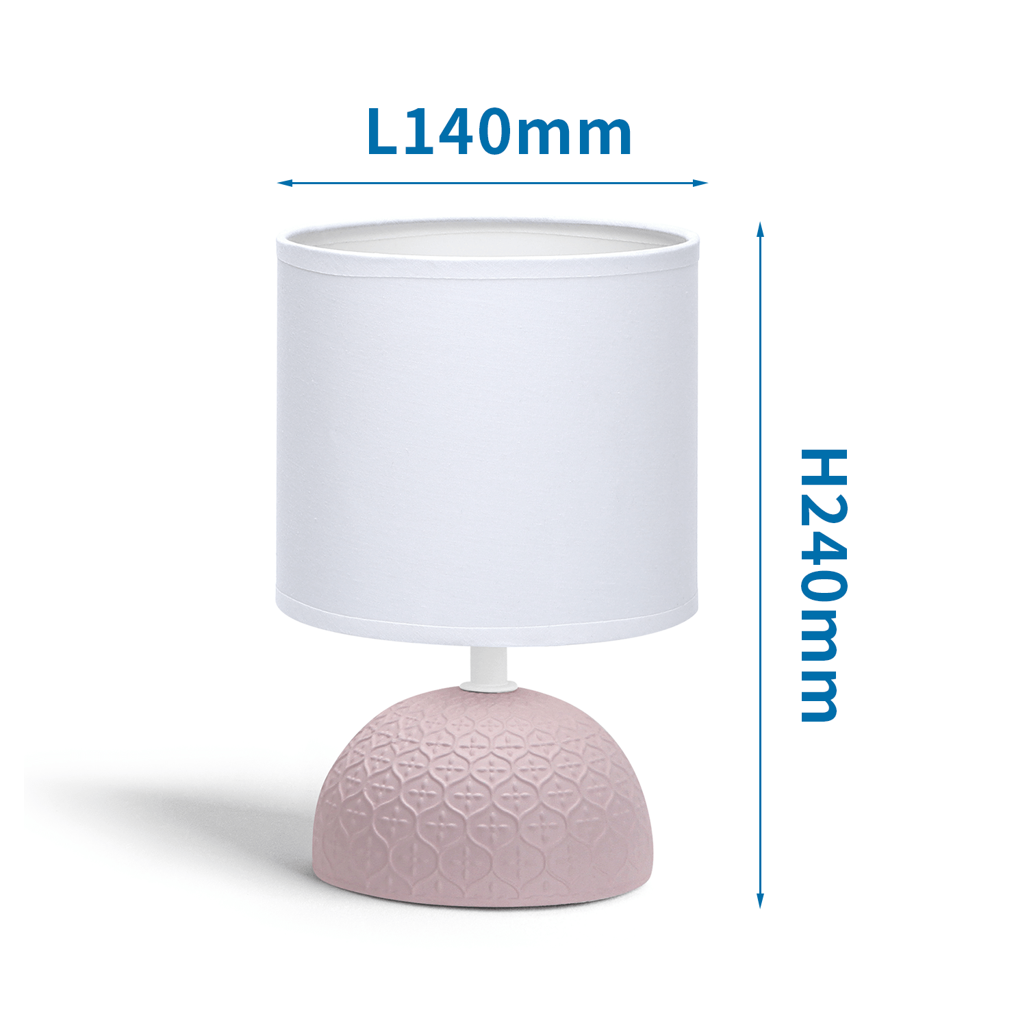 lámpara de mesa de cerámica Blanco y rosa