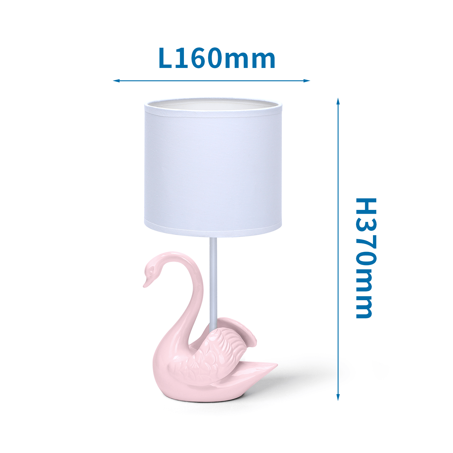 lámpara de mesa de cerámica Blanco y rosa