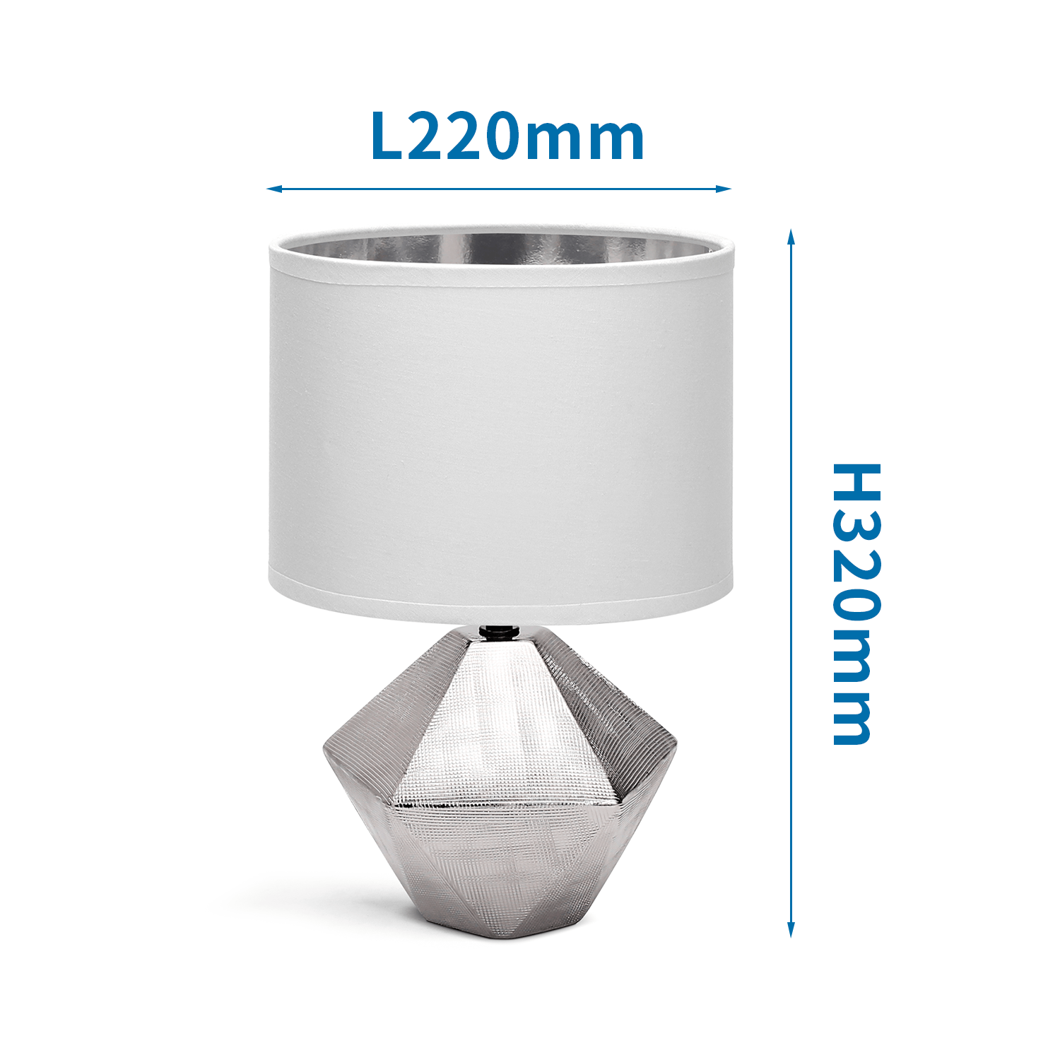 lámpara de mesa de cerámica Blanco&Plateado
