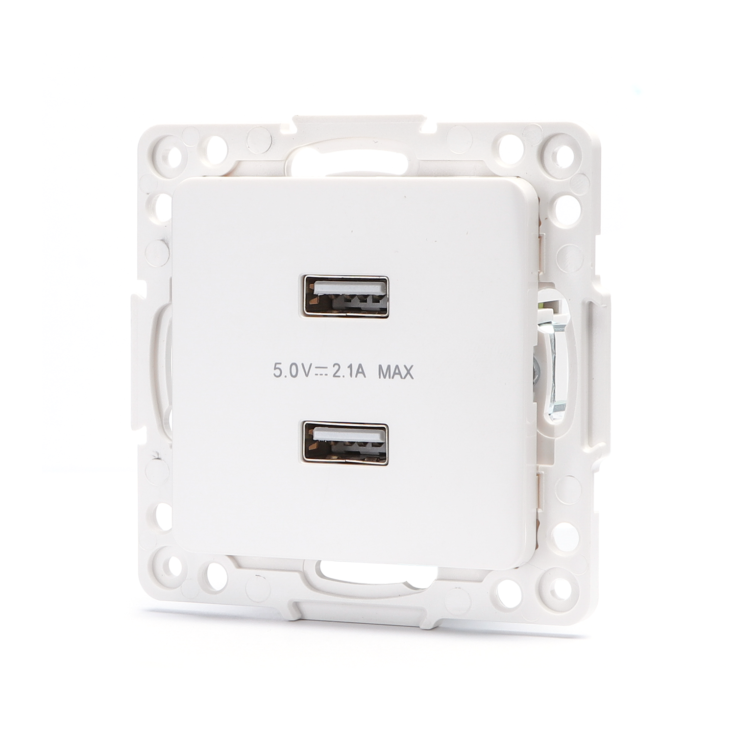 pieza para 2 tomas USB alemán/francés, blanco