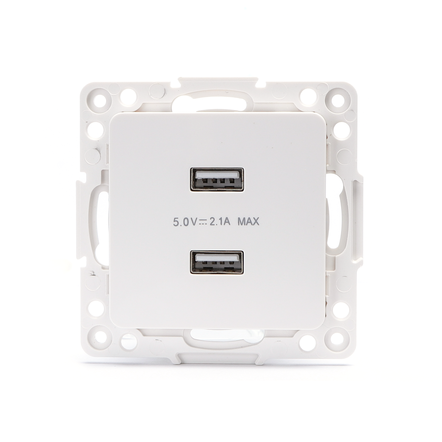 pieza para 2 tomas USB alemán/francés, blanco