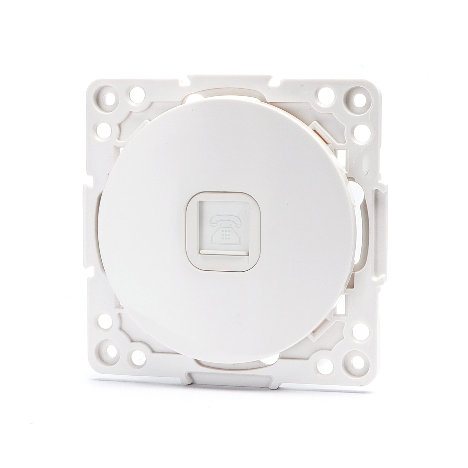 pieza para toma de teléfono alemán/francés de 1 vía, blanco