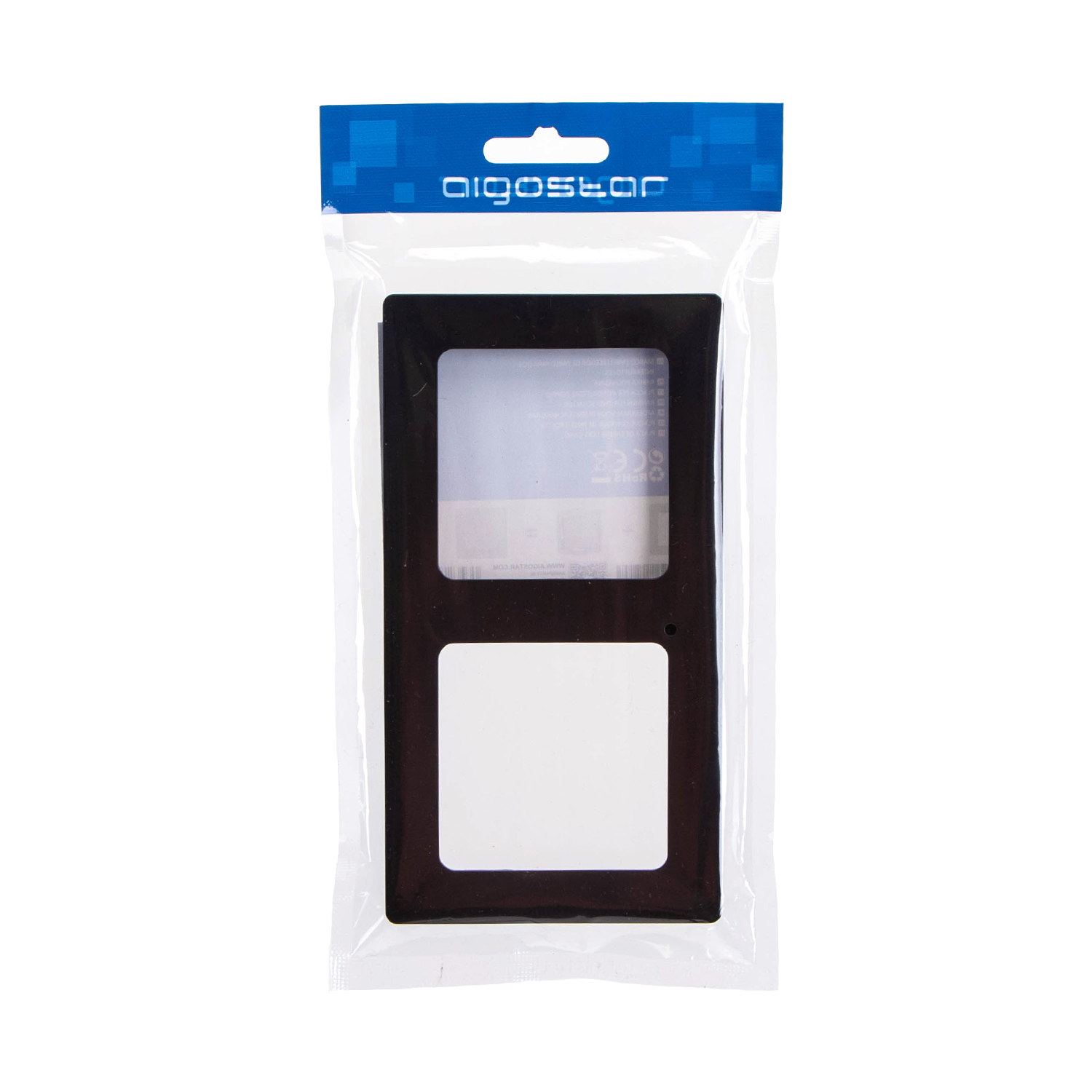 placa de pared de plástico alemana/francesa de 2 llaves, negra