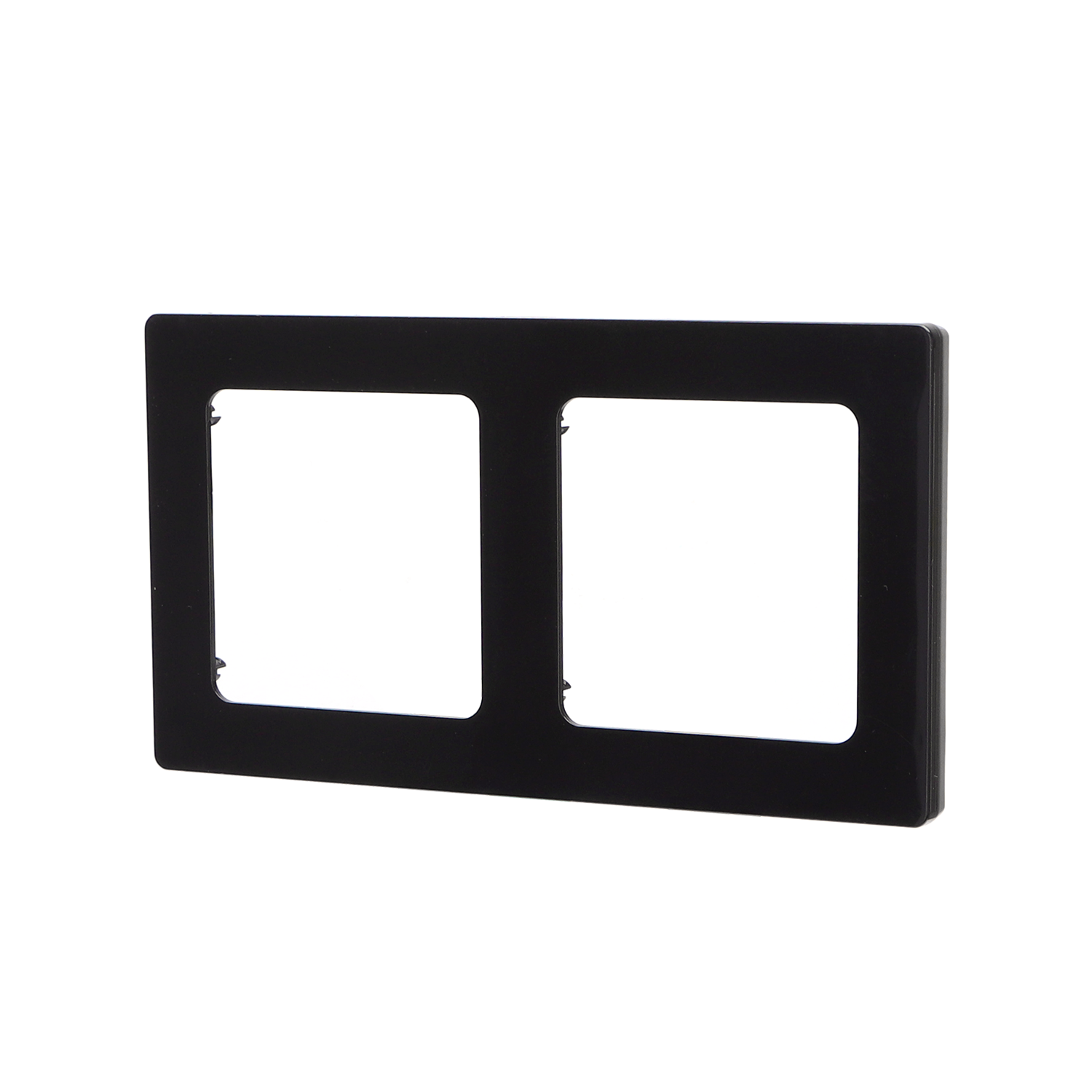 placa de pared de plástico alemana/francesa de 2 llaves, negra