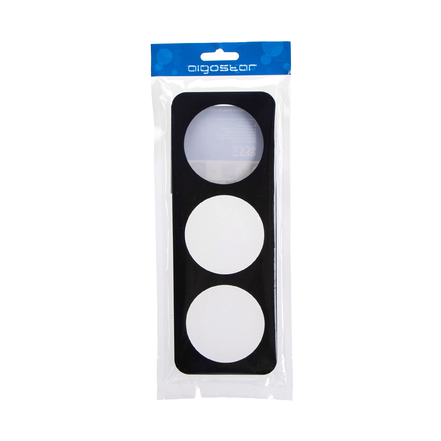 placa de pared de plástico alemana/francesa de 3 llaves, negra