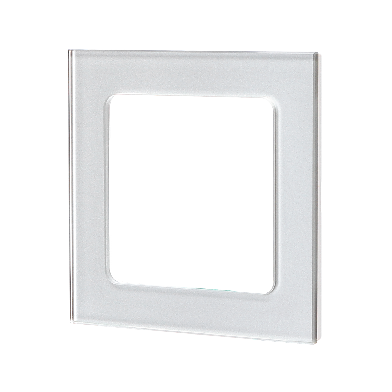 placa de pared de vidrio alemana/francesa de 1 llave, plateada