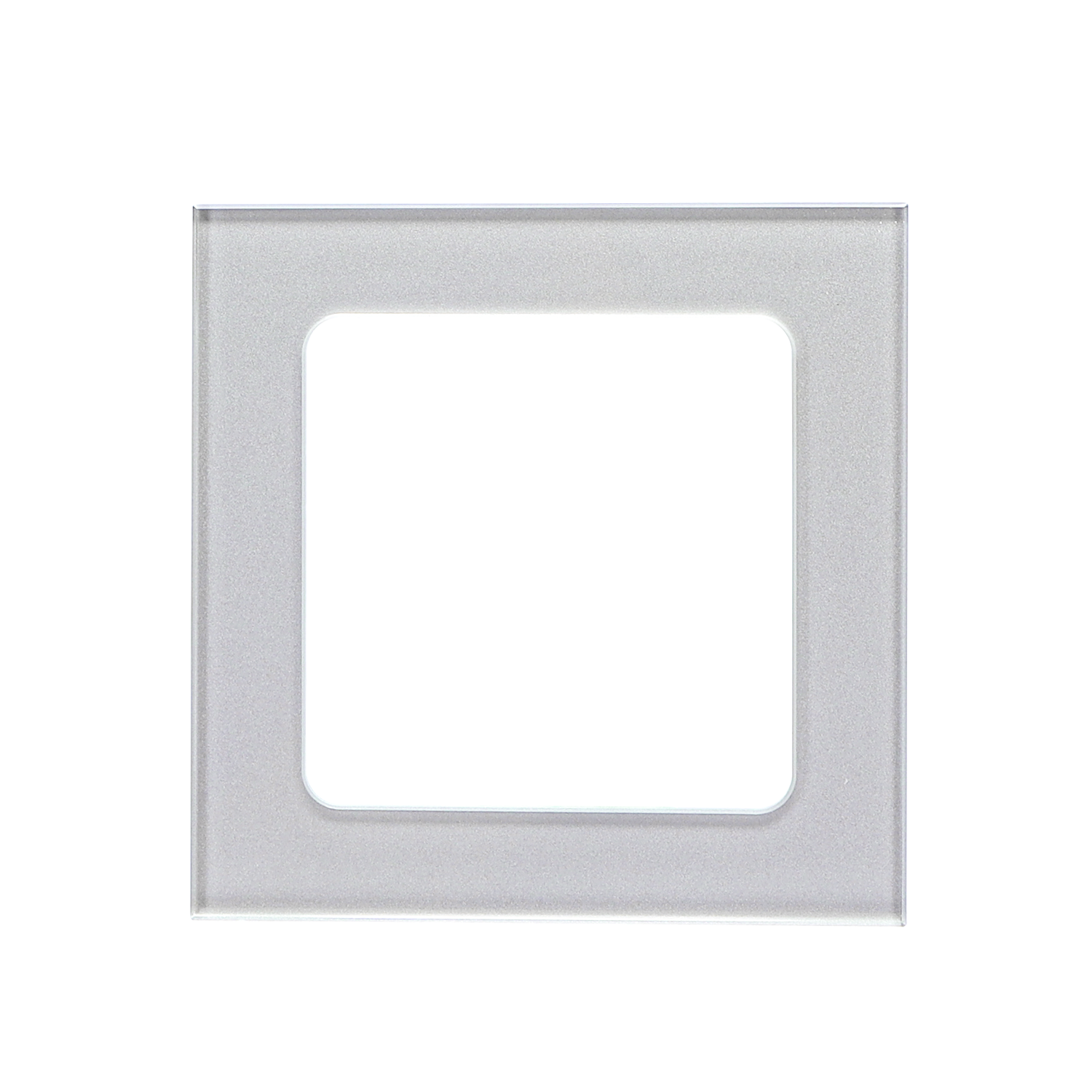 placa de pared de vidrio alemana/francesa de 1 llave, plateada