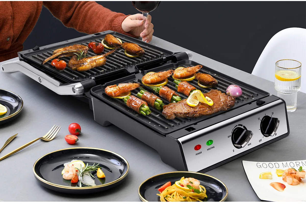 Aigostar Panini Press with removable plates, Electric Indoor Grill