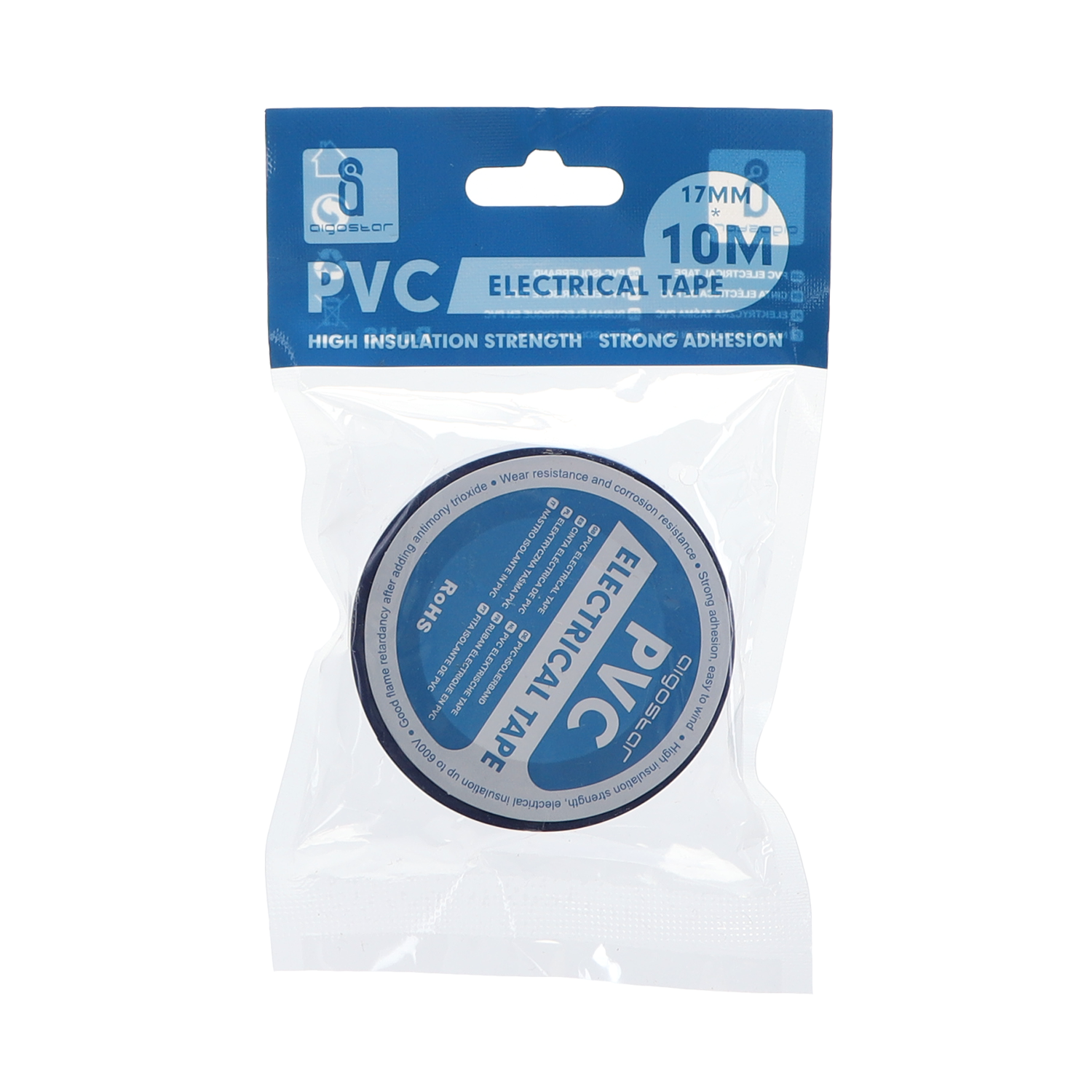 cinta aislante de PVC, 0,13 x 17 x 10 m, azul