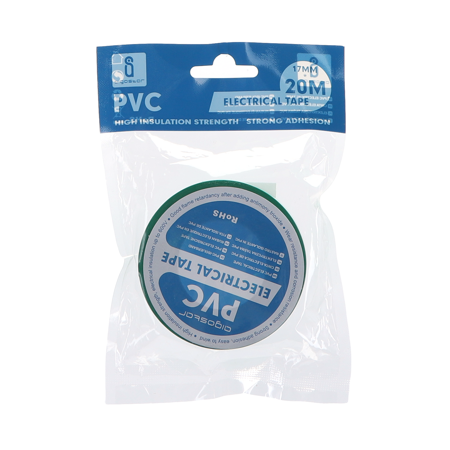 cinta aislante de PVC, 0,13 x 17 x 20 m, negro L0.13*W17*H20m