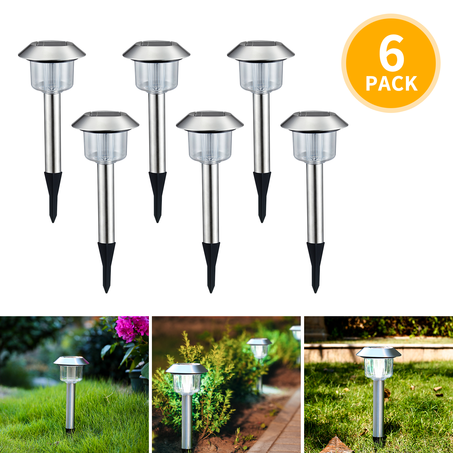 luz LED solar (6 piezas)