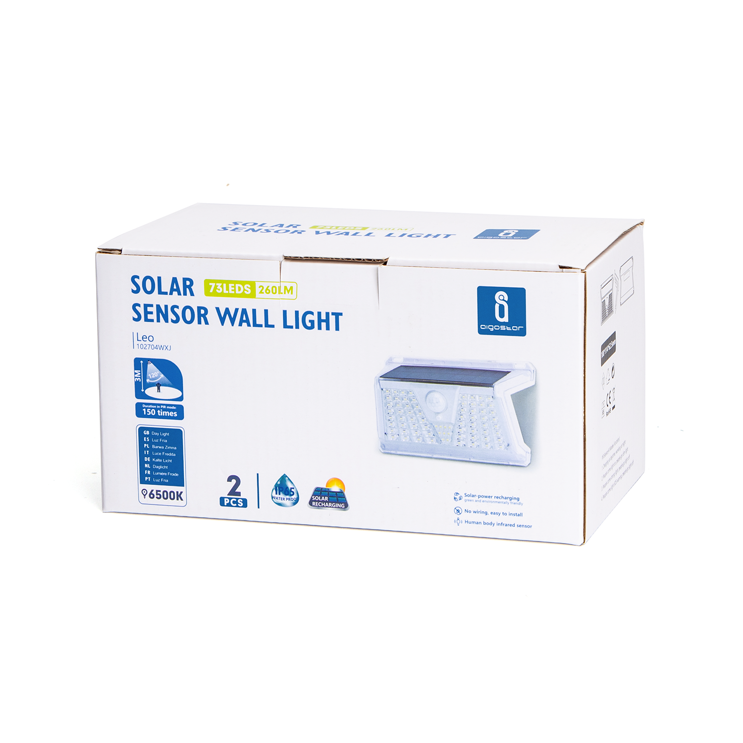 luz de pared con sensor solar (2 piezas)