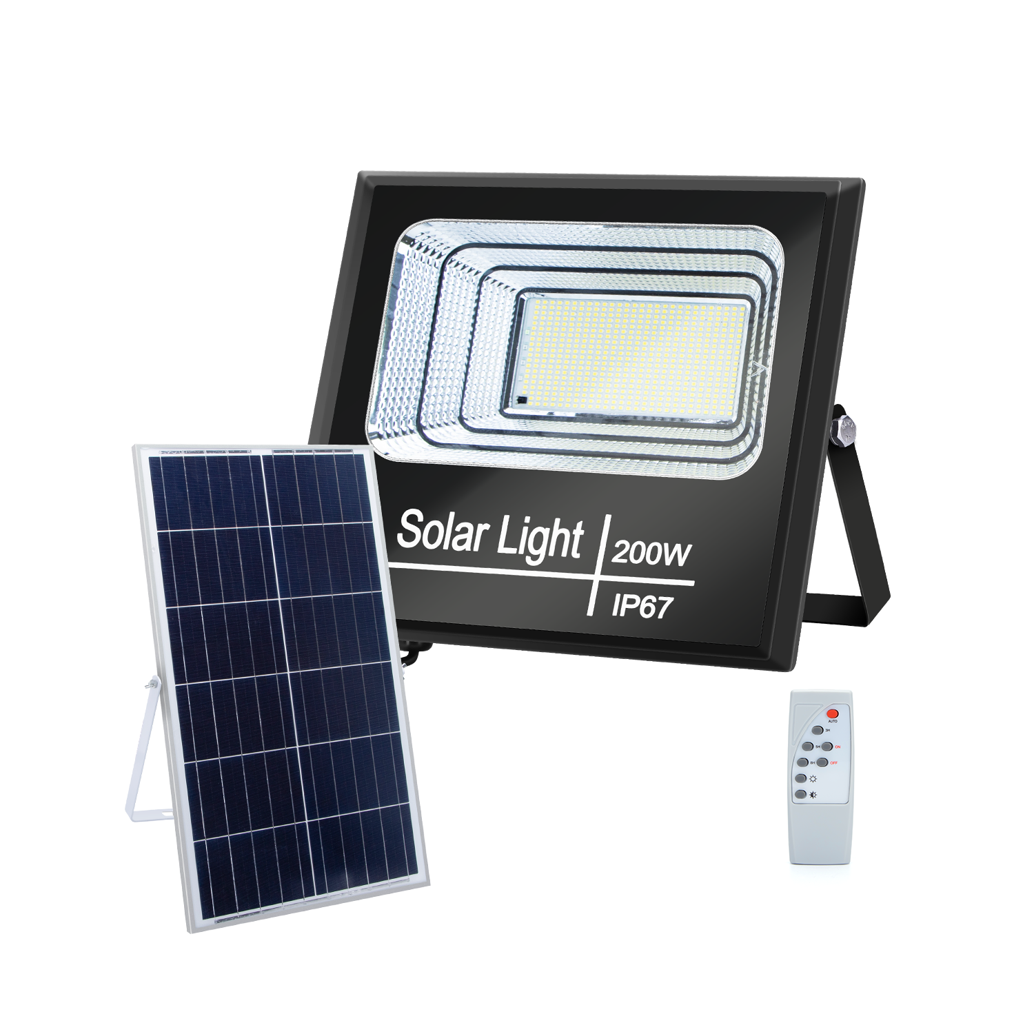 lámpara LED con panel solar 200W