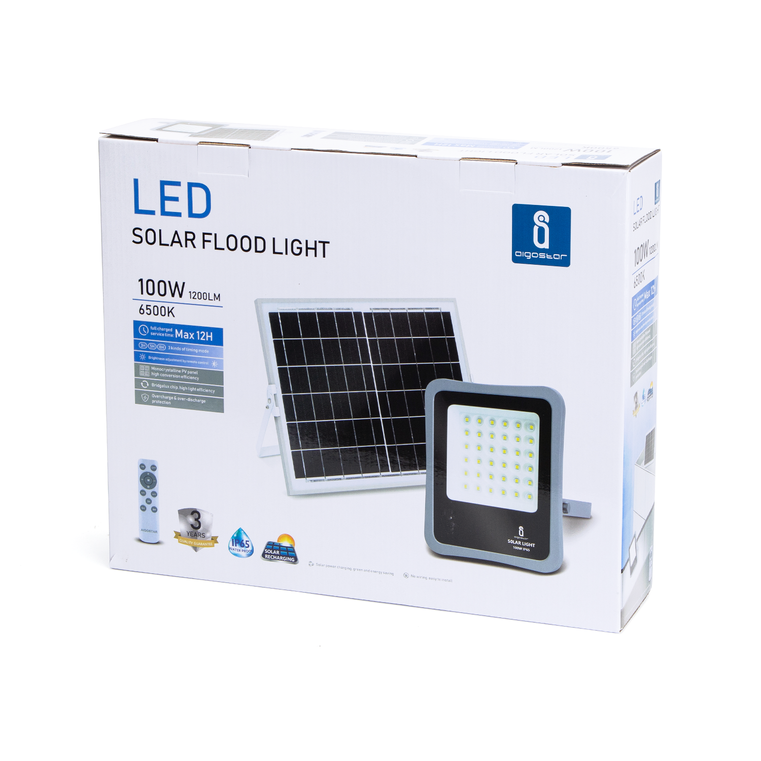 lámpara LED con panel solar 100W