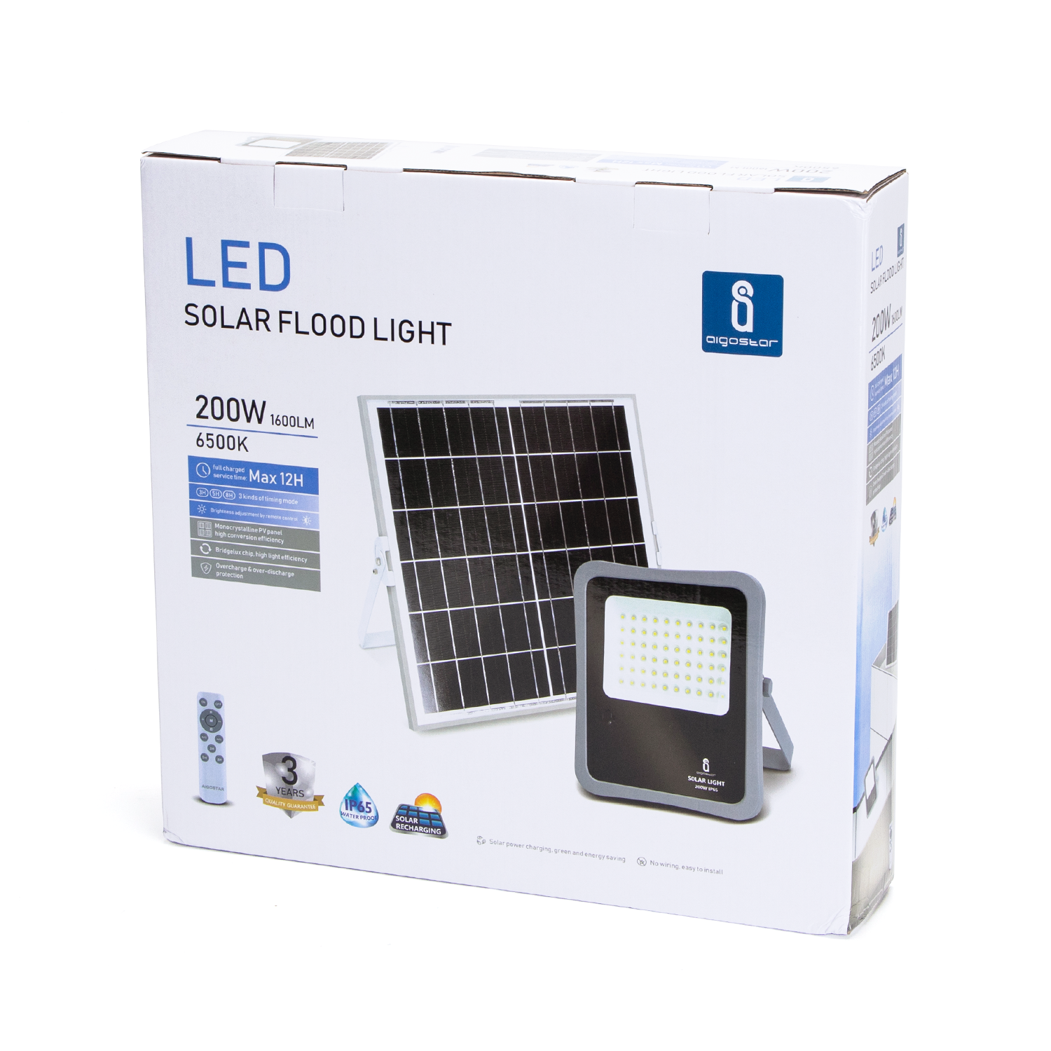 lámpara LED con panel solar 200W