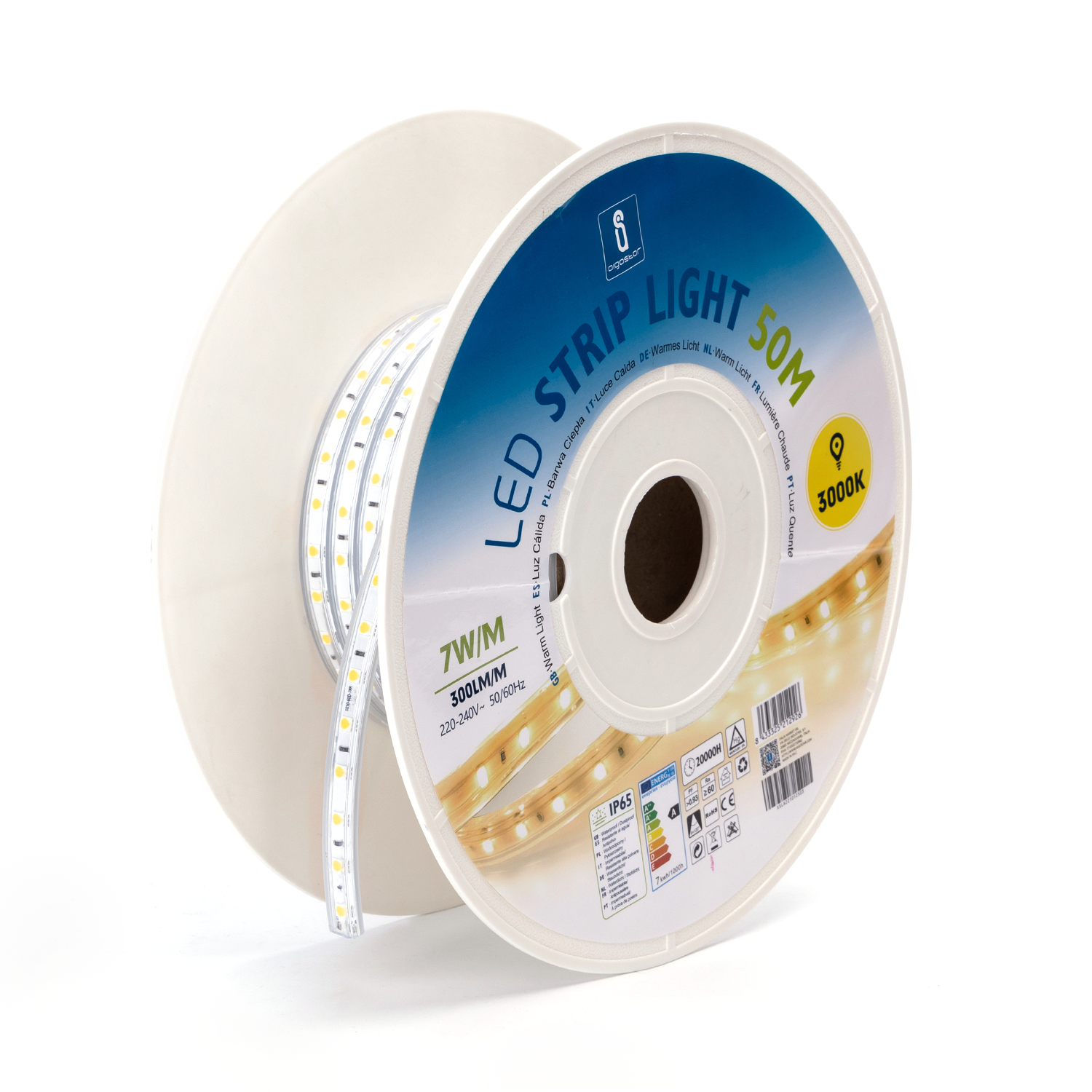 tira LED con circuito integrado 5050 Luz Cálida 7W/m