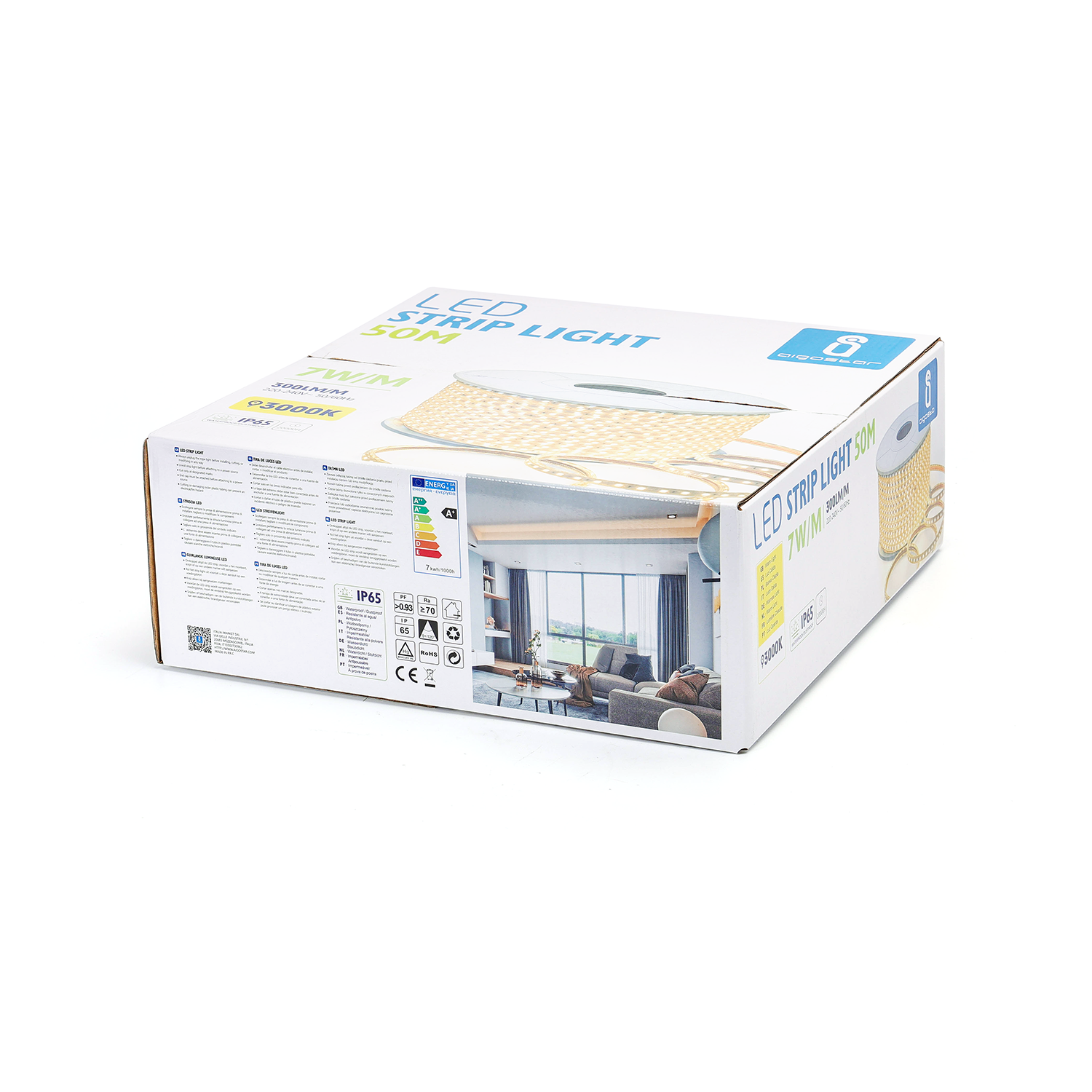 tira LED con circuito integrado 5050 Luz Cálida 7W/m