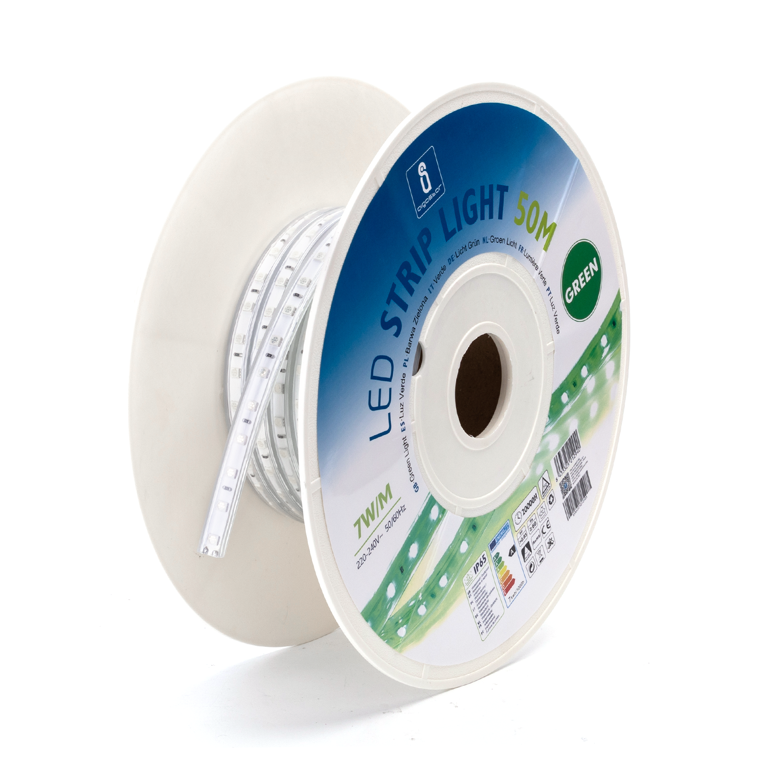 tira LED con circuito integrado 5050 LUZ VERDE 7W/m