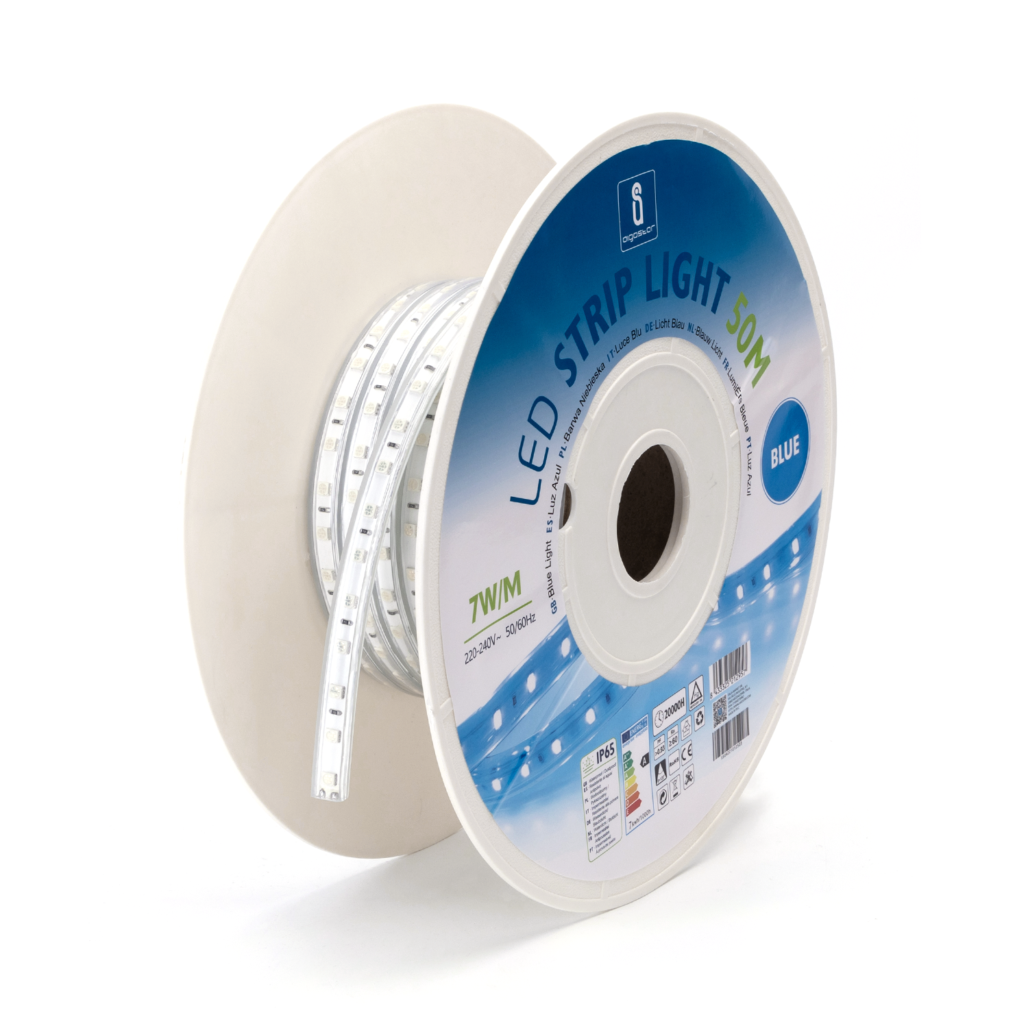 tira LED con circuito integrado 5050 Luz azul 7W/m