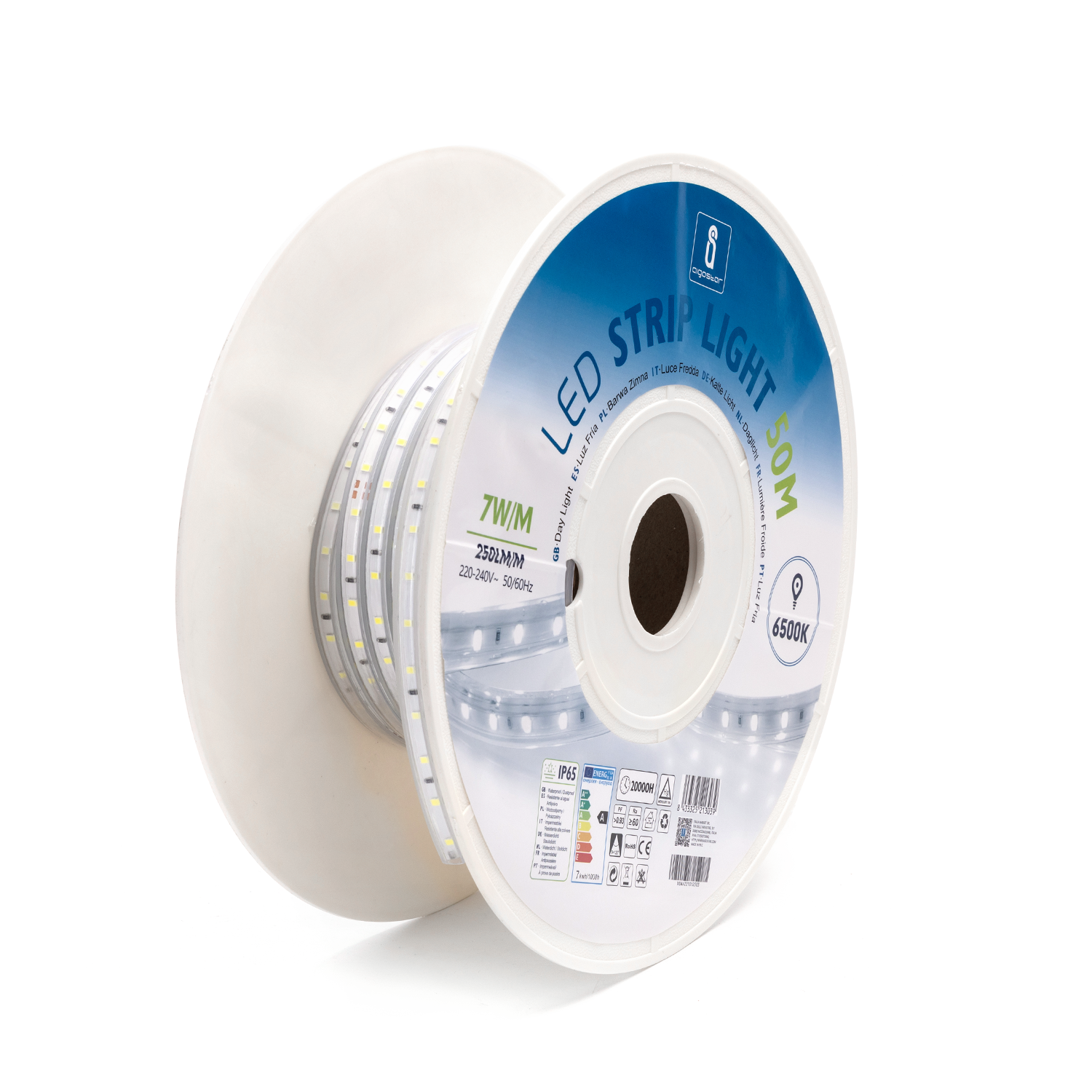 tira LED con circuito integrado 2835 Luz Fría 7W/m