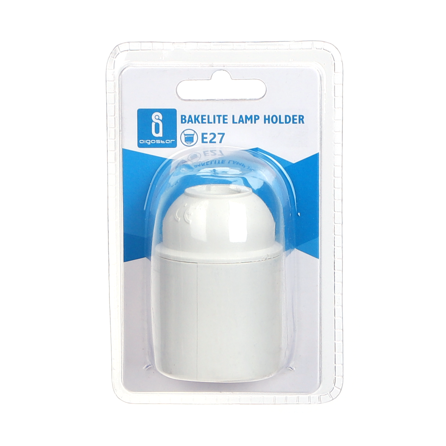 portaLámparas de plástico con terminal de rosca E27, blanco 38*H53.5mm