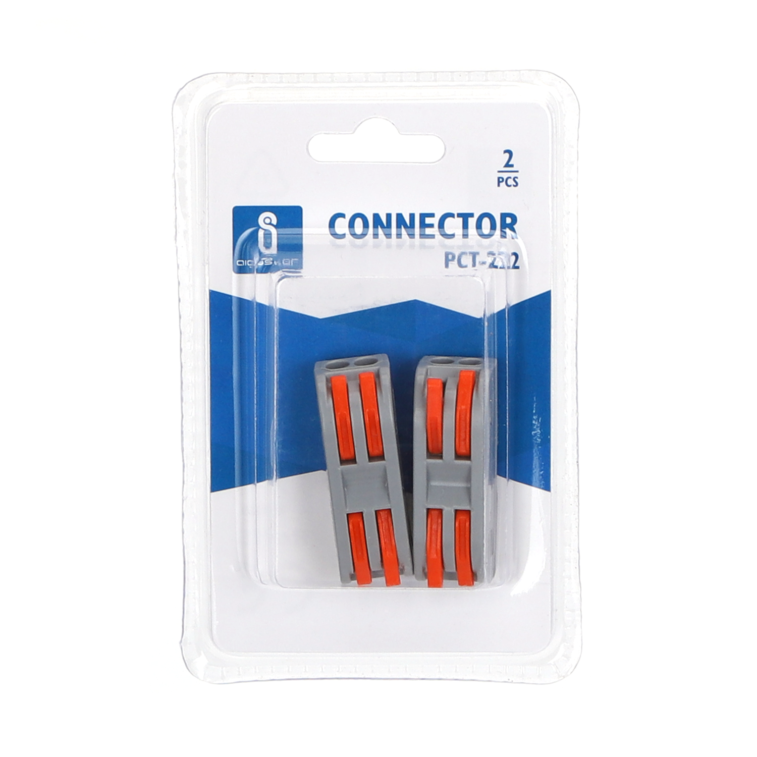 bloque de terminales PCT-222 (2 uds/blíster), gris y naranja